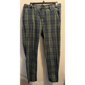 Levi's XX Chino Standard Taper Pants Men 32x32 Green Blue Tartan Plaid Twill